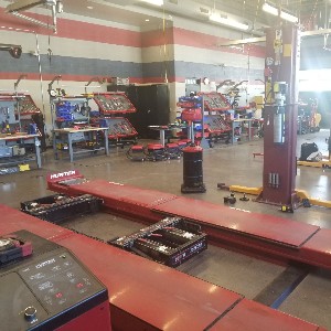 The auto shop where students learn the automotive repair trade.